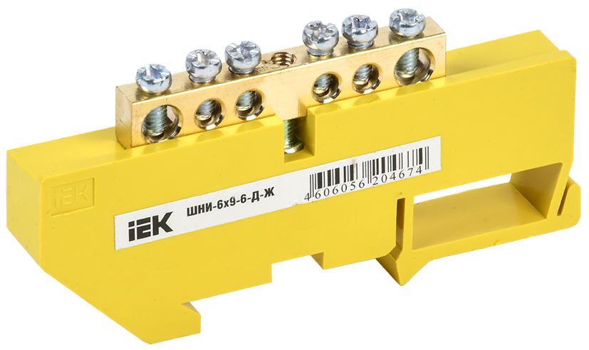Изображение товара IEK Шина PE земля на DIN-изол ШНИ-6х9-6-Д-Ж