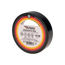 Изображение товара KRANZ Изолента ПВХ 0.13х15 мм, 10 м, черная (10 шт./уп.)