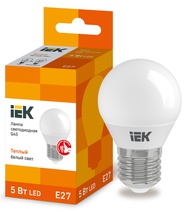 Изображение товара IEK Лампа светодиодная ECO G45 шар 5Вт 230В 3000К E27 Изображение товара IEK Лампа светодиодная ECO G45 шар 5Вт 230В 3000К E27