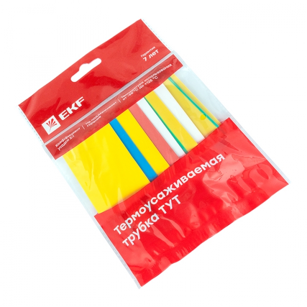 Изображение товара EKF PROxima Термоусаживаемая трубка ТУТ нг 30/15 набор:7 цветов по 3шт. 100мм..