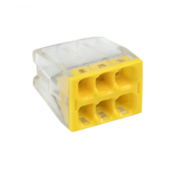 Изображение товара EKF PROxima Строительно-монтажная клемма СМК 2273-246 (с пастой) 6 отверстий 0,5-2.5мм2 (50шт.).