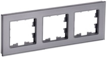 Изображение товара IEK BRITE DECOR Серый глянец стекло Рамка 3-м РУ-3-2-БрСе