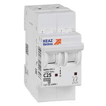 Изображение товара КЭАЗ OptiDin BM63 Автоматический выключатель 2P 25А C 4,5кА AC (BM63-2C25-4,5-УХЛ3).