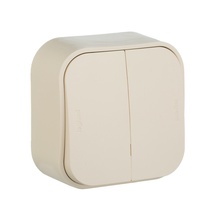 Изображение товара Legrand Quteo Бежевый Выключатель 2-клавишный 10А.