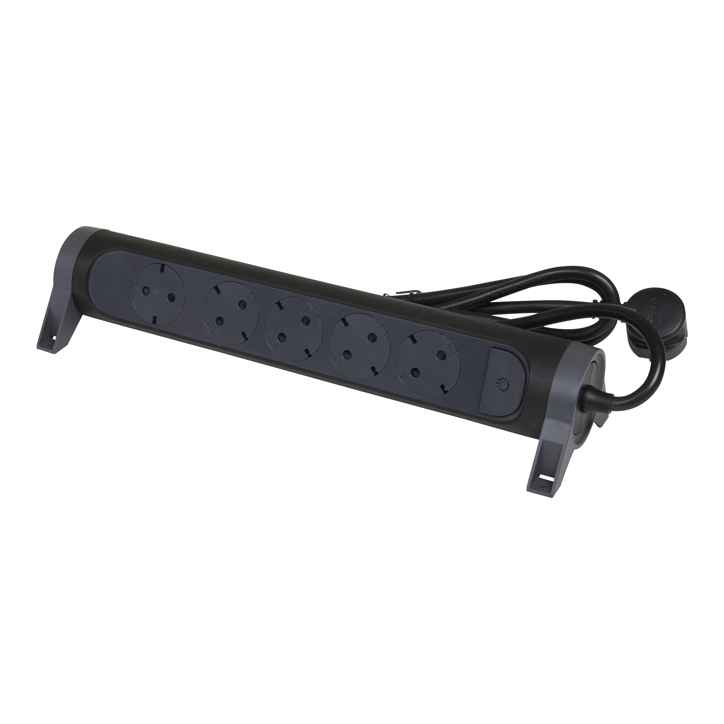 Изображение товара Legrand Удлинитель с поворотным основанием серии "Комфорт" 5 x 2К+З с кабелем 1,5 м., цвет: черный.