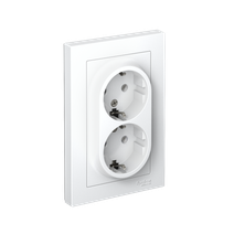 Изображение товара Systeme Electric AtlasDesign Бел Розетка с/з двойная, 16А, в сборе