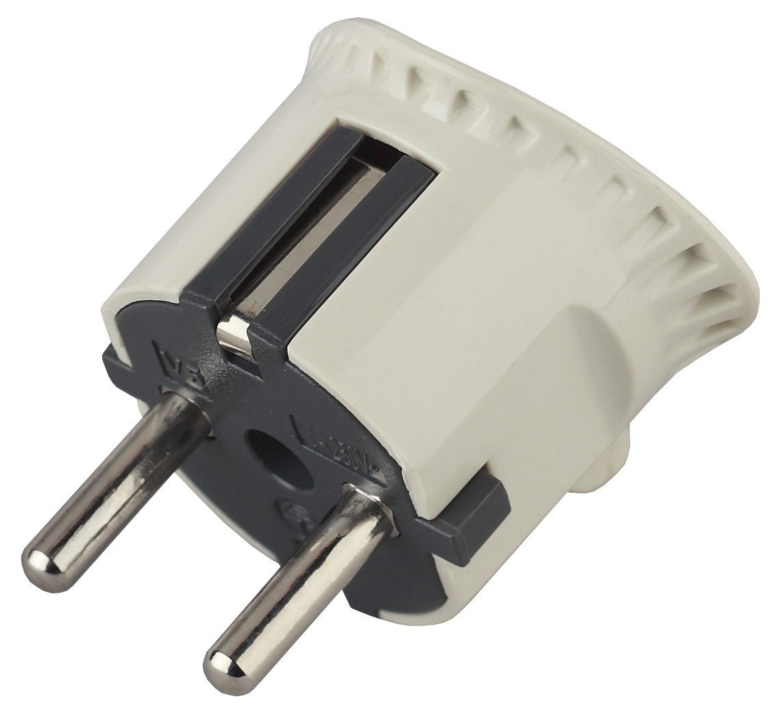 Изображение товара ЭРА Вилка V5 плоская c заземлением 16A прямой ввод белая