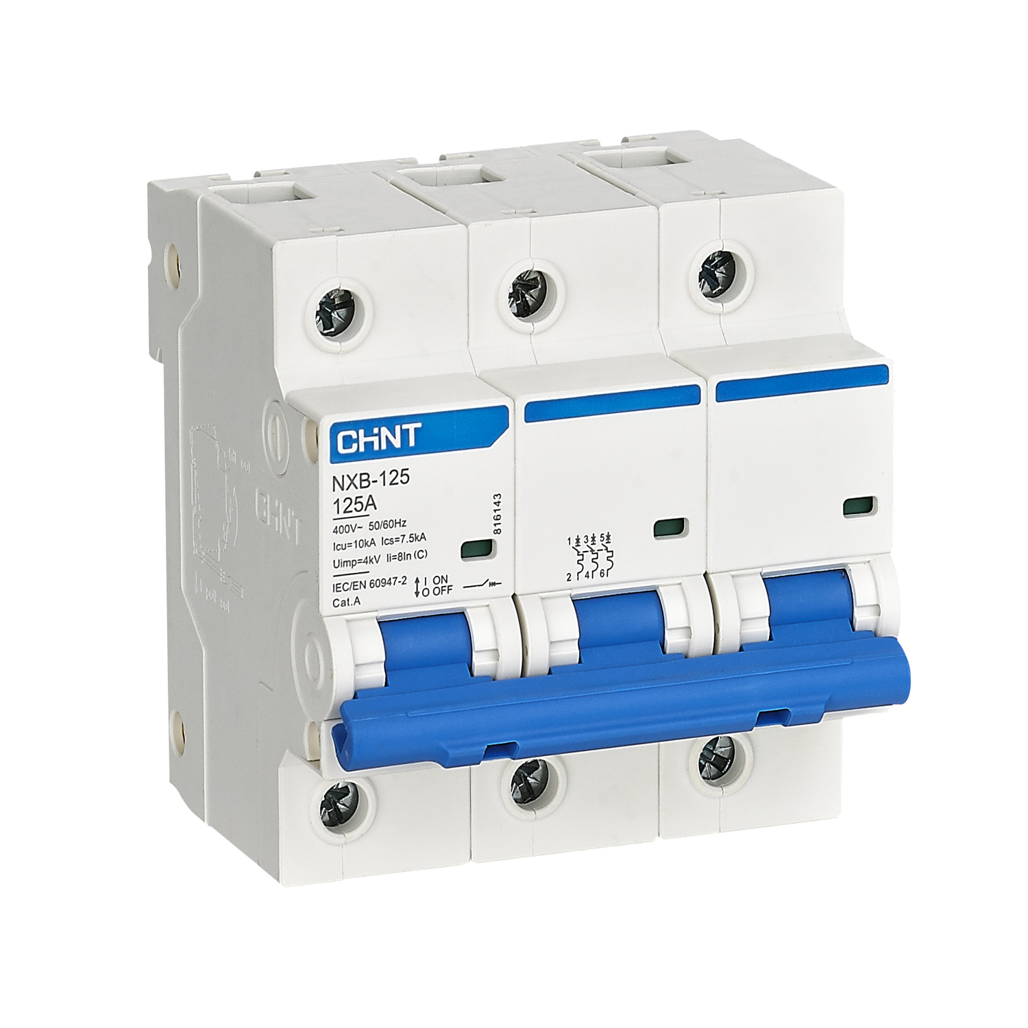 Изображение товара CHINT Авт. выкл.NXB-125 3P 80А 10kA х-ка C