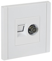 Изображение товара IEK FORTE&PIANO Белый Розетка двойная TV+RJ45 кат.6 FP237