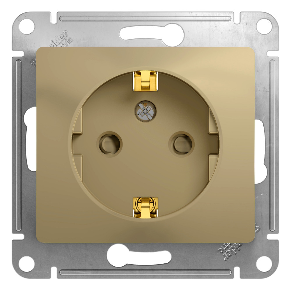 Изображение товара Systeme Electric Glossa Титан Розетка с/з со шторками