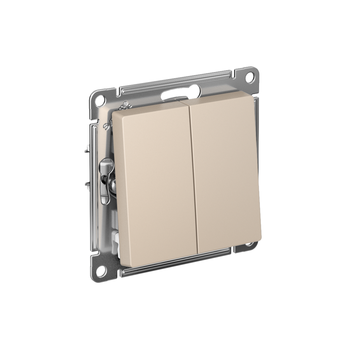 Изображение товара Systeme Electric AtlasDesign Песочный Переключатель 2-клавишный, сх.6/2, 10АХ, механизм