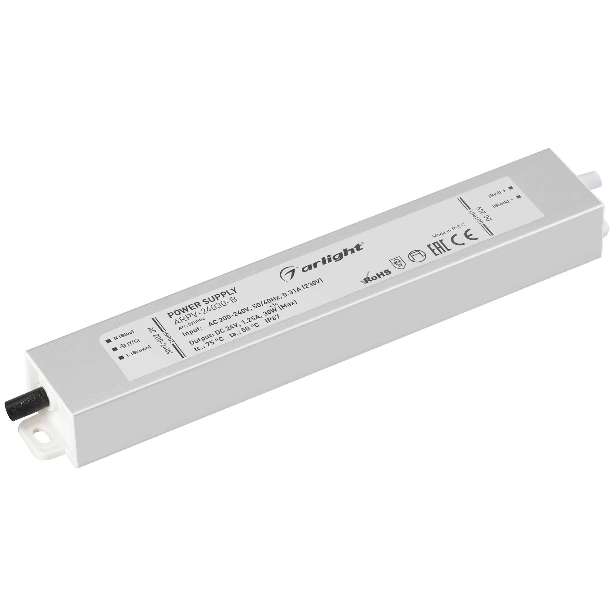 Изображение товара Arlight Блок питания ARPV-24030-B (24V, 1.3A, 30W) (IP67 Металл, 3 года)