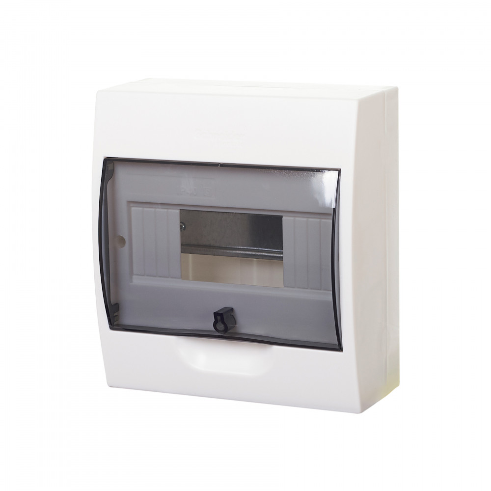 Изображение товара Systeme Electric City9 Корпус навесной с прозрачной дверью 1ряд/8мод, IP40, IK07, 63А, 2 клеммы