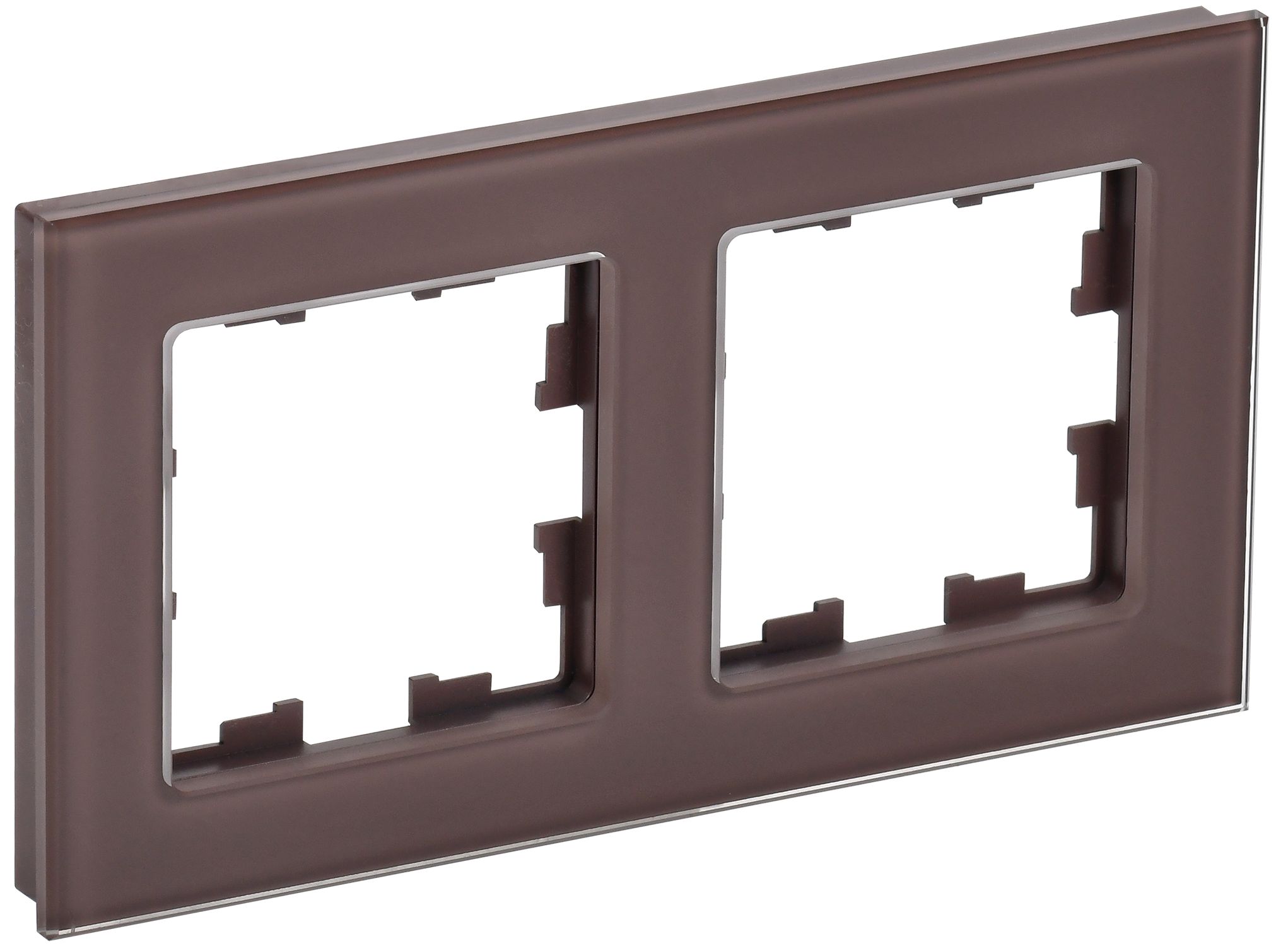 Изображение товара IEK BRITE DECOR Темн.бронза глянц стекло Рамка 2-м РУ-2-2-БрТБ