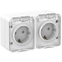 Изображение товара Systeme Electric AtlasDesign Profi54 Наруж Белый Розетка 2-ая с/з со шт., 16А 250B IP54