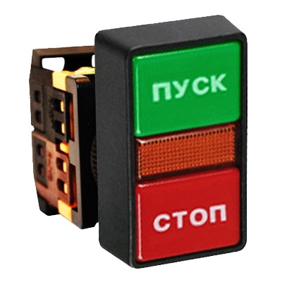 Изображение товара EKF PROxima Кнопка AS-22N "Пуск-Стоп" прямоугольная 220В NO+NC.