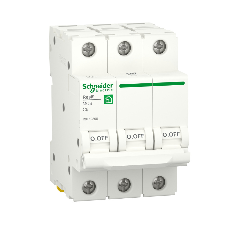 Изображение товара Schneider Electric RESI9 Автоматический выключатель (АВ) С 6А 3P 6000A