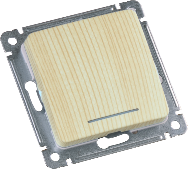 Изображение товара Hegel Мастер внутр Сосна ВС10-412-02 Выключатель 1-клавишный, с индикацией, механизм