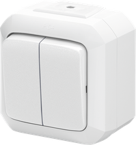 Изображение товара ABB Variant+ Выключатель двухклавишный IP54 белый