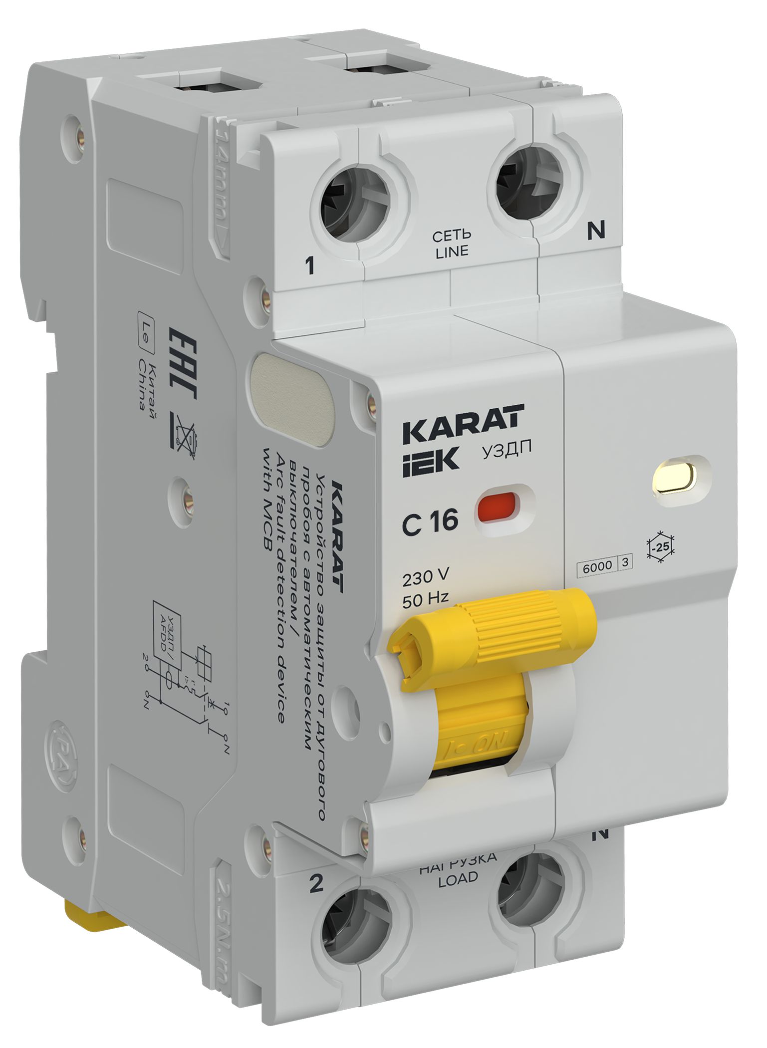 Изображение товара IEK KARAT УЗДП c авт. выкл. 1P+N C 16A