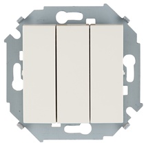 Изображение товара Simon 15 Бежевый Выключатель 3-клавишный, 10А, 250В, винт.зажим