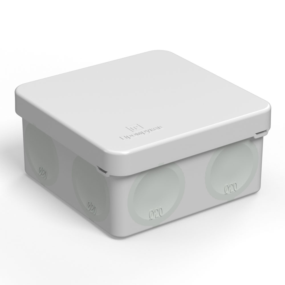 Изображение товара Промрукав  Коробка распределительная 60-0210 для прямого монтажа двухкомпонентная безгалогенная (HF) 80х80х40 (132шт/кор)