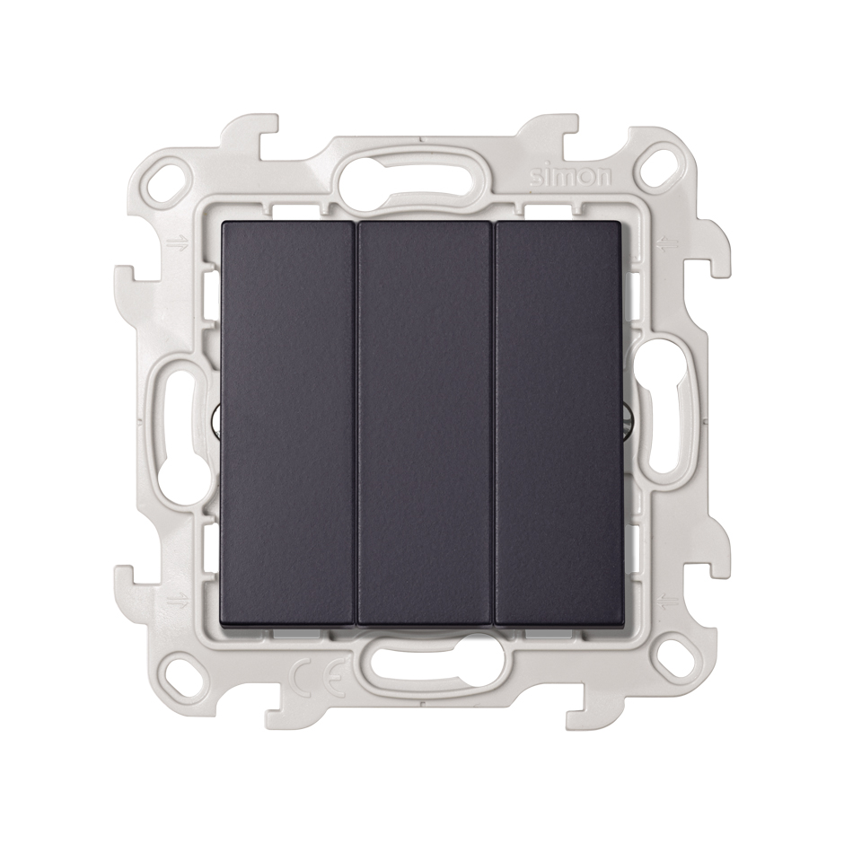 Изображение товара Simon 24 Графит Трехклавишный выключатель