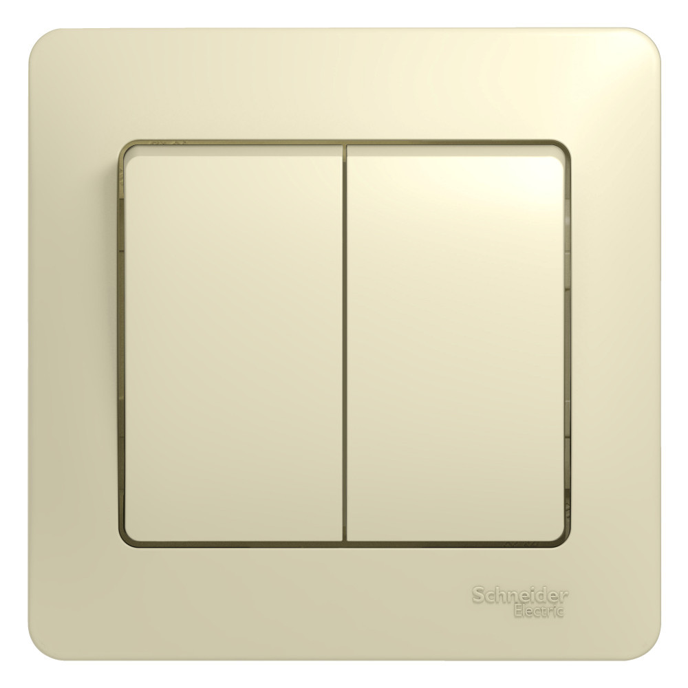 Изображение товара Glossa бежевый 2-клавишный выключатель, 250 В, 10 А