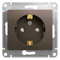 Изображение товара Systeme Electric Glossa Шоколад Розетка с/з со шторками, 16А