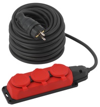 Изображение товара ЭРА Удлинитель силовой UK-3e-3x1,5-30m-IP44(KG) с заземлением 3 розетки каучук 30м КГ 3х1,5мм2 IP44