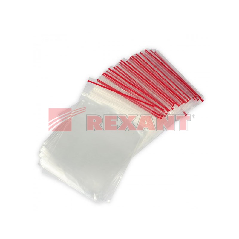 Изображение товара REXANT Пакеты с замком типа «Zip Lock» ПВД 15х22 см, 35мкм, (100 шт/уп).