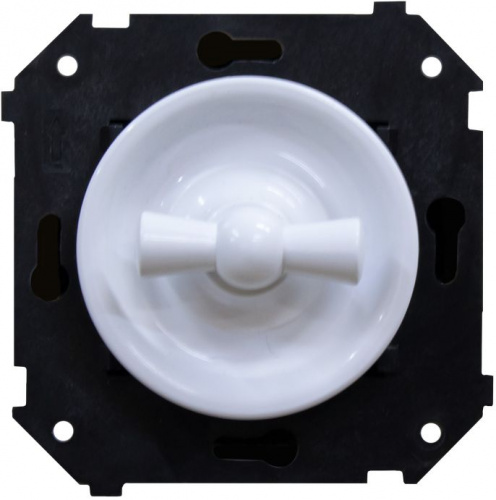 Изображение товара BIRONI Шедель Пластик Белый Выключатель проходной 2-кл (скрытый монтаж)