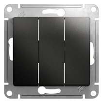 Изображение товара Systeme Electric Glossa Антрацит Выключатель 3-клавишный сх.3, 10AX