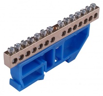 Изображение товара Hegel Шина _N_ 150.14.DIN Шина "N" на 14 присоединений 150А на изоляторе под DIN-рейку