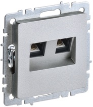 Изображение товара IEK BRITE BASE Алюминий Розетка комп. 2-ая RJ45 кат.6 РК11-2-БрА