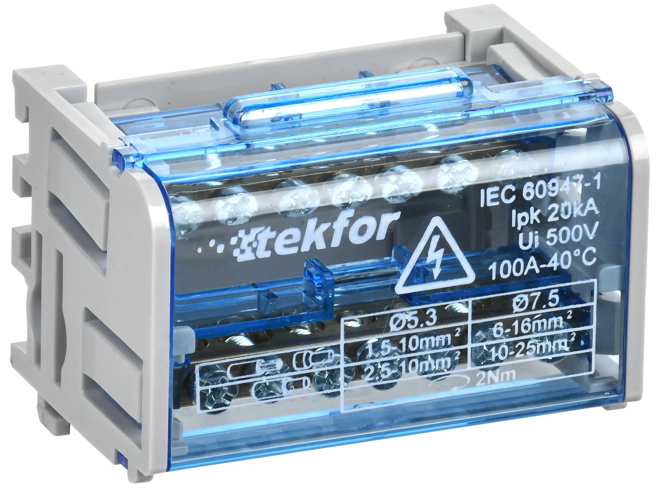 Изображение товара IEK TEKFOR Шины на DIN-рейку (кросс-модуль) ШНК 2х7 L+PEN