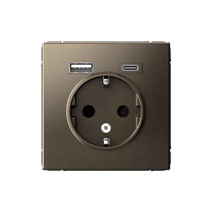 Изображение товара Systeme Electric ArtGallery Мокко Розетка 16А с 2 USB A+C, 5В/2,4А/3,0А, 2х5В/1,5А, механизм