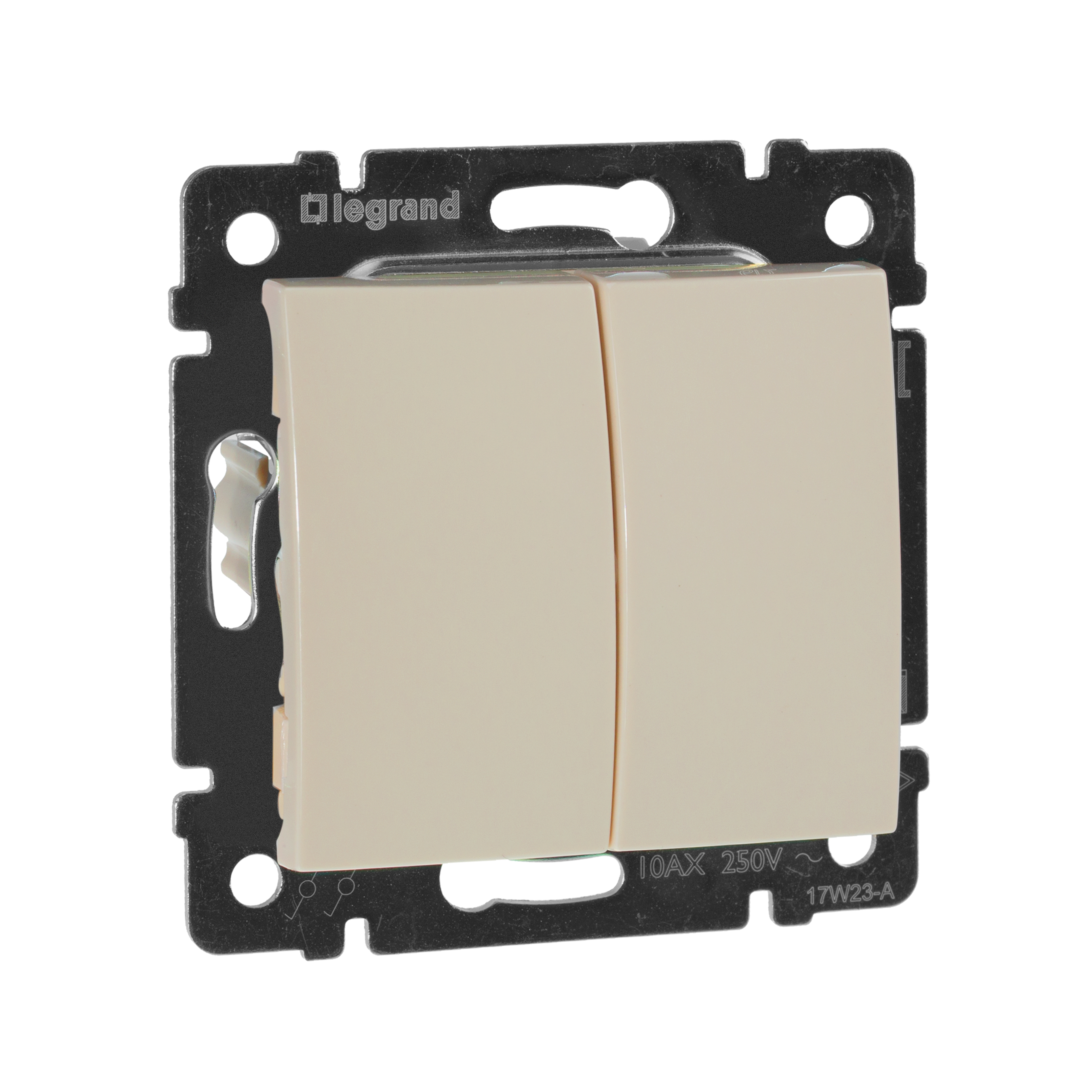 Изображение товара Legrand Valena 2-клавишный кремовый переключатель, 10 А, 250 В