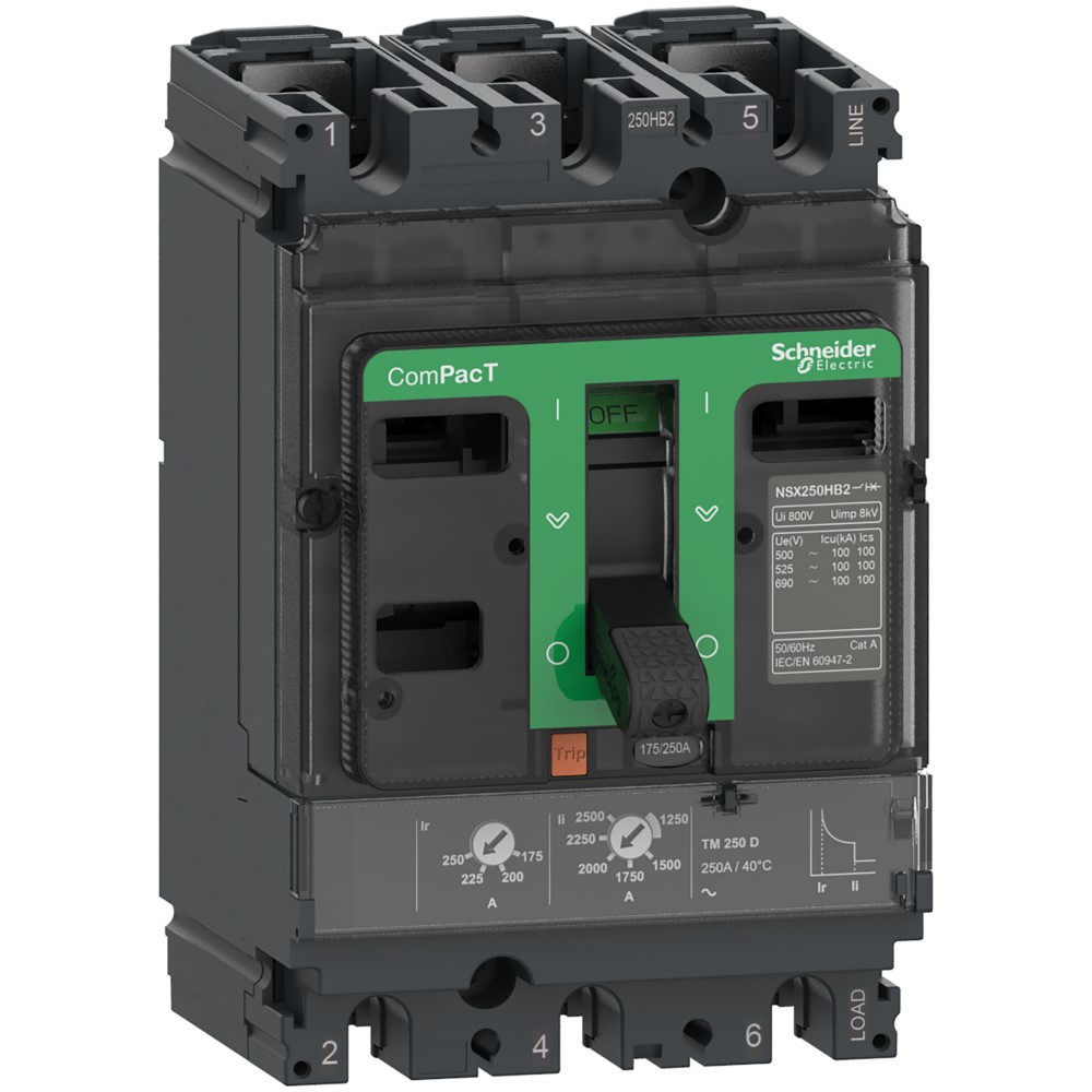 Изображение товара Schneider Electric Выключатель автоматический NSX100F 36kA 3П3Т 100A TMD Изображение товара Schneider Electric Выключатель автоматический NSX100F 36kA 3П3Т 100A TMD