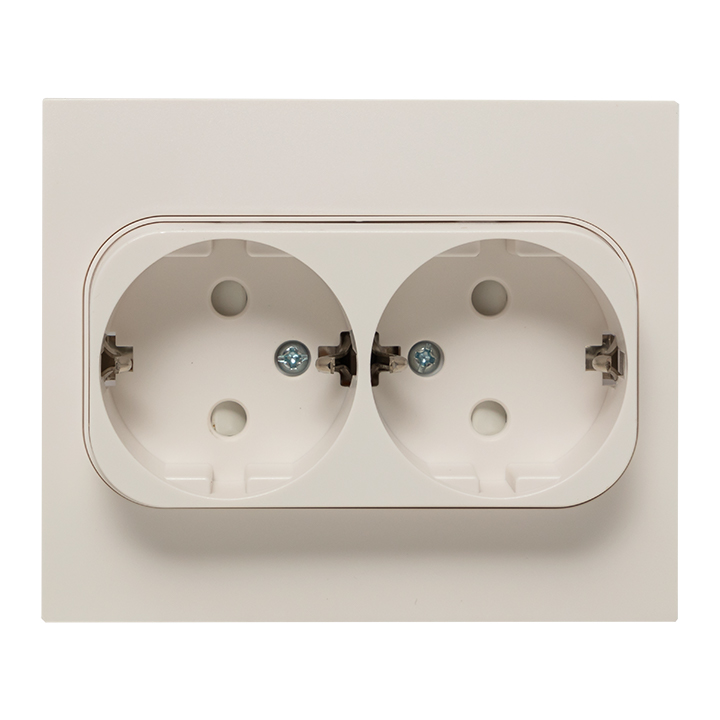 Изображение товара EKF PROxima Стокгольм Розетка 2-ая с/з 16А белая со шторками.
