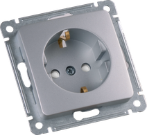 Изображение товара Hegel Мастер внутр Серебро РС16-412-06 Розетка с/з, со шторками, механизм