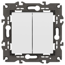 Изображение товара ЭРА Переключатель Elegance 14-1106-01 двойной 10АХ-250В IP20 белый