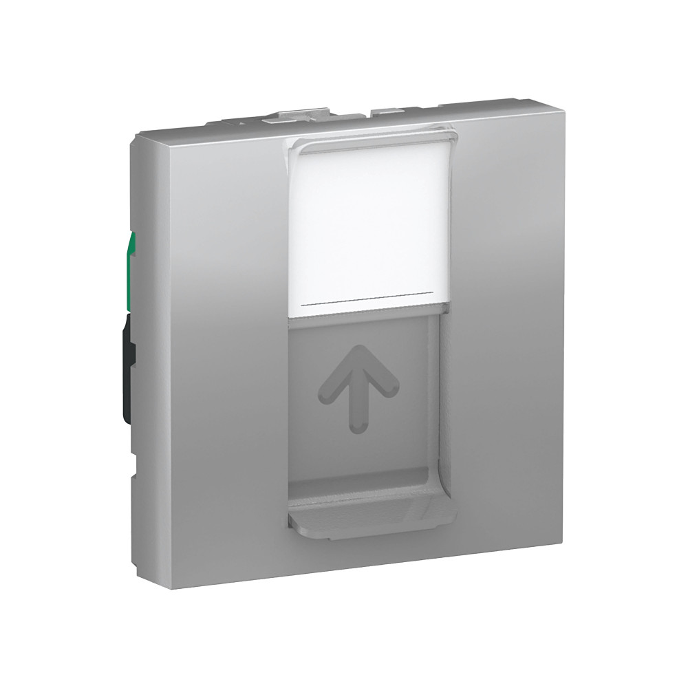 Изображение товара Schneider Electric Unica Modular Алюминий Розетка компьютерная, RJ45, одиночная кат. 5е STP, 2 модуля