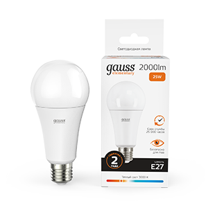 Изображение товара Gauss Лампа Elementary A67 25W 2000lm 3000K E27 LED Изображение товара Gauss Лампа Elementary A67 25W 2000lm 3000K E27 LED