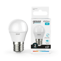 Изображение товара Gauss Лампа Elementary Шар 6W 450lm 4100K Е27 LED