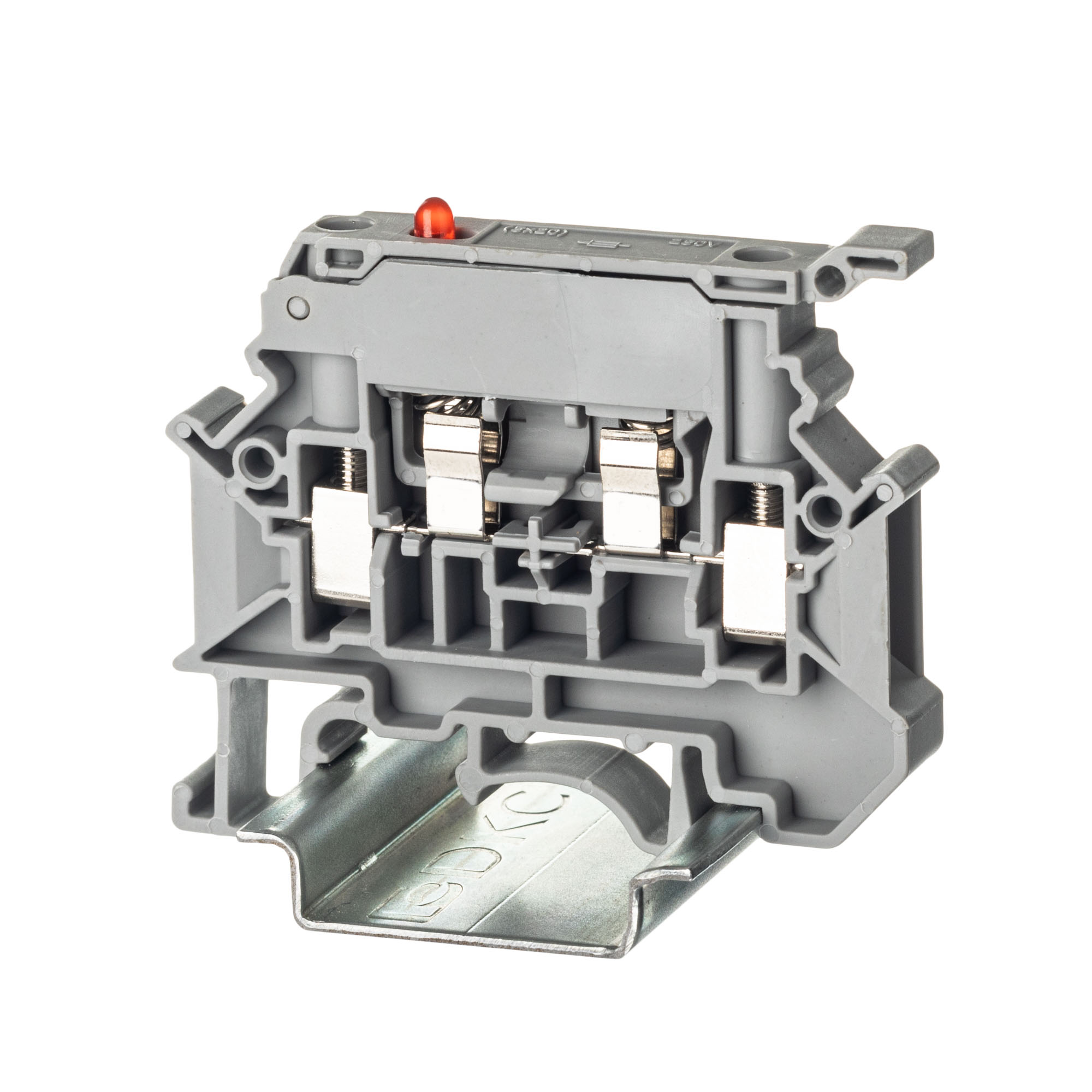 Изображение товара DKC Nuputuk Клемма для предохранителя, винтовой зажим, 2 точки подключения, индикация 250В, 4 кв.мм, серая