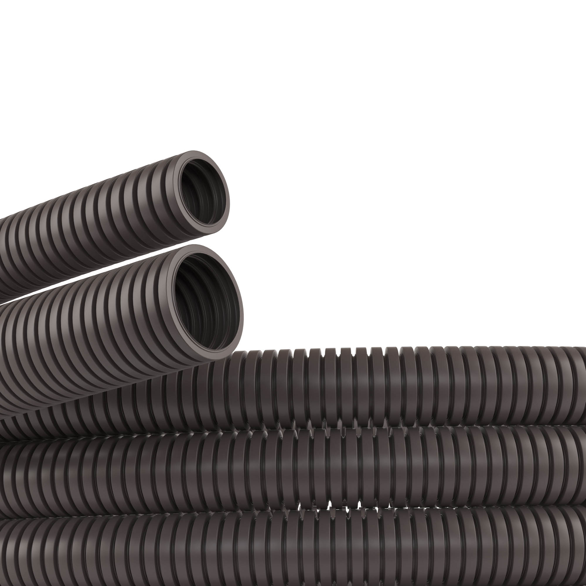 Изображение товара Полиамидная гофрированная труба 29 мм, темно-серая, IP68, 25 м