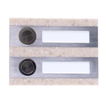 Изображение товара Zamel Кнопка звонка интерьерная, сдвоенная прямоугольная, нерж. сталь/бежевый искусств. камень, 50 В