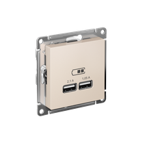 Изображение товара Systeme Electric AtlasDesign Беж USB, 5В, 1 порт x 2,1 А, 2 порта х 1,05 А, механизм