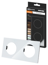 Изображение товара TDM Рамка двойная хрустально-белая, стекло, "Байкал"